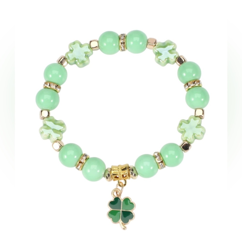 Charming Shamrock Bracelet with Gold Accents